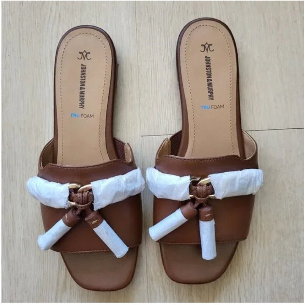 Johnston & Murphy Lilly Chain Leather Slide Slippers Size 7.5 - Picture 8 of 9